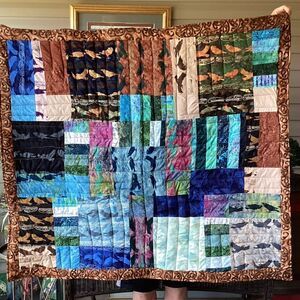 Hand Crafted Alaskan Wilderness Batiks Quilt